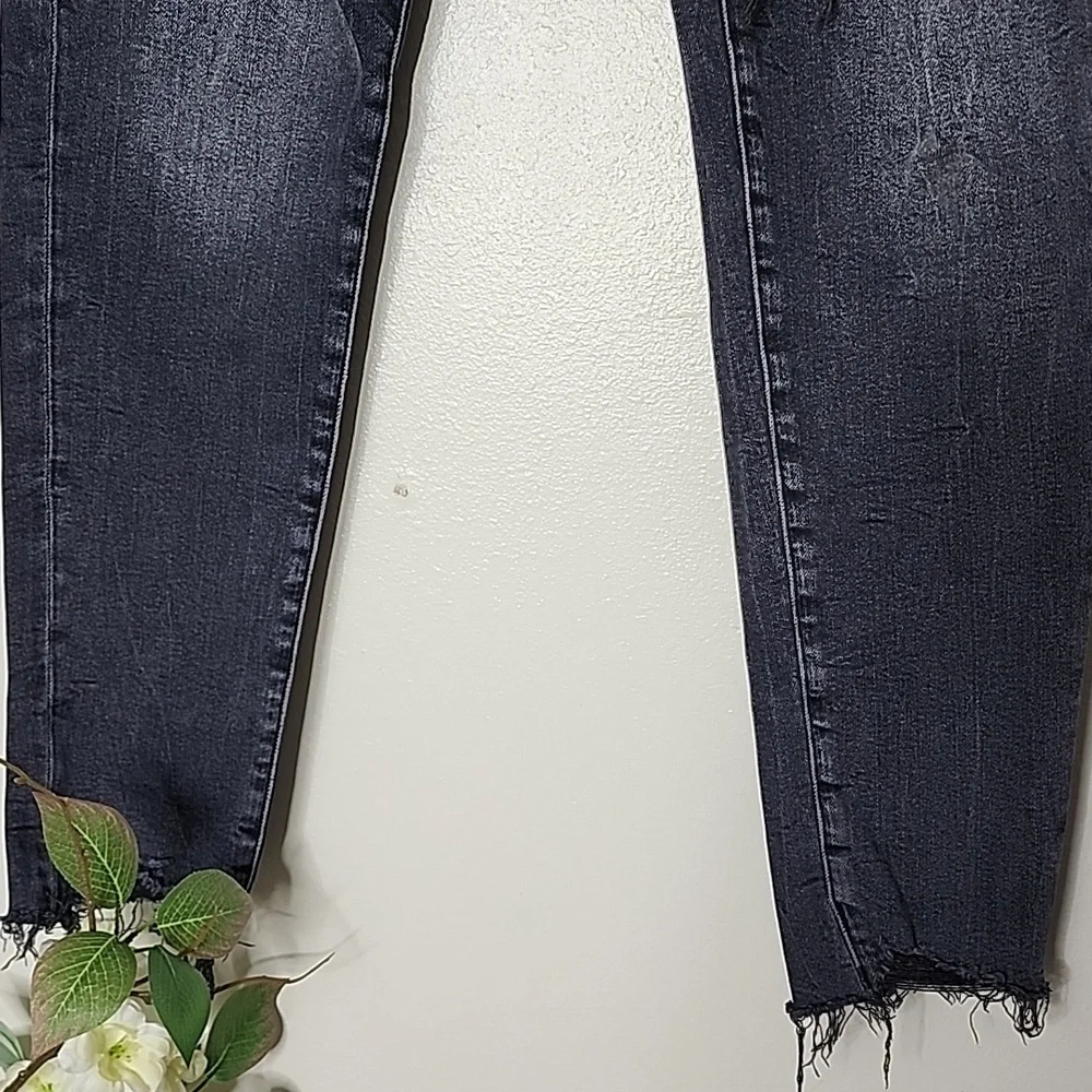 AEO Off Black Jeans Super Stretch Highest Rise Jegging Distressed XLong
